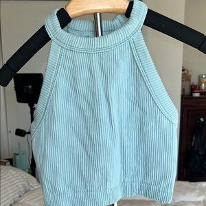 Aerie 4 Ribbed Cropped Top built in bra.